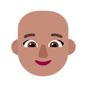 👩🏽‍🦲 Emoji Frau: mittlere Hautfarbe, Glatze Microsoft Windows 11 November 2021 Update.