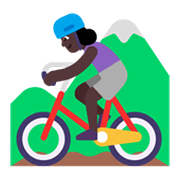🚵🏿‍♀️ Emoji Mountainbikerin: dunkle Hautfarbe Microsoft Windows 11 November 2021 Update.