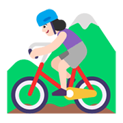 Emoji 🚵🏻‍♀️ Ciclista Donna Di Mountain Bike: Carnagione Chiara su Microsoft Windows 11 November 2021 Update.