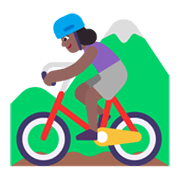 🚵🏾‍♀️ Emoji Mountainbikerin: mitteldunkle Hautfarbe Microsoft Windows 11 November 2021 Update.