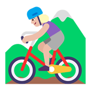 🚵🏼‍♀️ Emoji Mujer En Bicicleta De Montaña: Tono De Piel Claro Medio en Microsoft Windows 11 November 2021 Update.