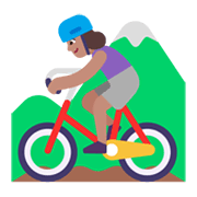 Emoji 🚵🏽‍♀️ Ciclista Donna Di Mountain Bike: Carnagione Olivastra su Microsoft Windows 11 November 2021 Update.