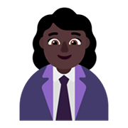 👩🏿‍💼 Emoji Oficinista Mujer: Tono De Piel Oscuro en Microsoft Windows 11 November 2021 Update.
