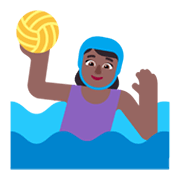 🤽🏾‍♀️ Emoji Wasserballspielerin: mitteldunkle Hautfarbe Microsoft Windows 11 November 2021 Update.