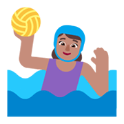 🤽🏽‍♀️ Emoji Wasserballspielerin: mittlere Hautfarbe Microsoft Windows 11 November 2021 Update.