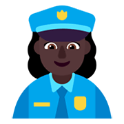 Emoji 👮🏿‍♀️ Poliziotta: Carnagione Scura su Microsoft Windows 11 November 2021 Update.