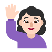 🙋🏻‍♀️ Emoji Frau mit erhobenem Arm: helle Hautfarbe Microsoft Windows 11 November 2021 Update.