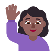 🙋🏾‍♀️ Emoji Frau mit erhobenem Arm: mitteldunkle Hautfarbe Microsoft Windows 11 November 2021 Update.