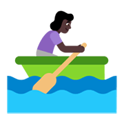 🚣🏿‍♀️ Emoji Mujer Remando En Un Bote: Tono De Piel Oscuro en Microsoft Windows 11 November 2021 Update.
