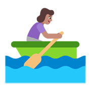 🚣🏽‍♀️ Emoji Mujer Remando En Un Bote: Tono De Piel Medio en Microsoft Windows 11 November 2021 Update.
