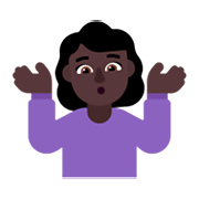 Emoji 🤷🏿‍♀️ Donna Che Scrolla Le Spalle: Carnagione Scura su Microsoft Windows 11 November 2021 Update.