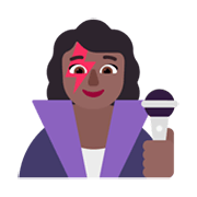 👩🏾‍🎤 Emoji Cantante Mujer: Tono De Piel Oscuro Medio en Microsoft Windows 11 November 2021 Update.
