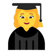 Emoji 👩‍🎓 Studentessa su Microsoft Windows 11 November 2021 Update.