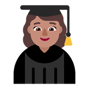 Emoji 👩🏽‍🎓 Studentessa: Carnagione Olivastra su Microsoft Windows 11 November 2021 Update.