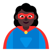 🦸🏿‍♀️ Emoji Heldin: dunkle Hautfarbe Microsoft Windows 11 November 2021 Update.