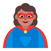 🦸🏽‍♀️ Emoji Super-heroína: Pele Morena na Microsoft Windows 11 November 2021 Update.