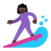 Émoji 🏄🏿‍♀️ Surfeuse : Peau Foncée sur Microsoft Windows 11 November 2021 Update.