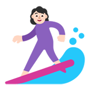 Emoji 🏄🏻‍♀️ Surfista Donna: Carnagione Chiara su Microsoft Windows 11 November 2021 Update.
