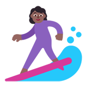 🏄🏾‍♀️ Emoji Mulher Surfista: Pele Morena Escura na Microsoft Windows 11 November 2021 Update.