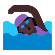 🏊🏿‍♀️ Emoji Mujer Nadando: Tono De Piel Oscuro en Microsoft Windows 11 November 2021 Update.