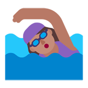 🏊🏽‍♀️ Emoji Schwimmerin: mittlere Hautfarbe Microsoft Windows 11 November 2021 Update.