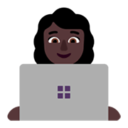 👩🏿‍💻 Emoji IT-Expertin: dunkle Hautfarbe Microsoft Windows 11 November 2021 Update.