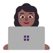 👩🏾‍💻 Emoji Tecnóloga: Pele Morena Escura na Microsoft Windows 11 November 2021 Update.