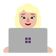 Emoji 👩🏼‍💻 Tecnologa: Carnagione Abbastanza Chiara su Microsoft Windows 11 November 2021 Update.