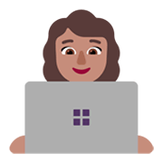 Emoji 👩🏽‍💻 Tecnologa: Carnagione Olivastra su Microsoft Windows 11 November 2021 Update.