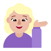 Emoji 💁🏼‍♀️ Donna Con Suggerimento: Carnagione Abbastanza Chiara su Microsoft Windows 11 November 2021 Update.