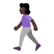 🚶🏿‍♀️ Emoji Mujer Caminando: Tono De Piel Oscuro en Microsoft Windows 11 November 2021 Update.