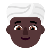 👳🏿‍♀️ Emoji Mulher Com Turbante: Pele Escura na Microsoft Windows 11 November 2021 Update.