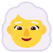 Émoji 👩‍🦳 Femme : Cheveux Blancs sur Microsoft Windows 11 November 2021 Update.