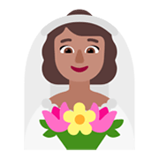Émoji 👰🏽‍♀️ Femme au voile: Peau Légèrement Mate sur Microsoft Windows 11 November 2021 Update.