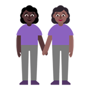 👩🏿‍🤝‍👩🏾 Emoji händchenhaltende Frauen: dunkle Hautfarbe, mitteldunkle Hautfarbe Microsoft Windows 11 November 2021 Update.