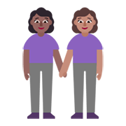 Émoji 👩🏾‍🤝‍👩🏽 Deux Femmes Se Tenant La Main : Peau Mate Et Peau Légèrement Mate sur Microsoft Windows 11 November 2021 Update.