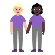 👩🏼‍🤝‍👩🏿 Emoji händchenhaltende Frauen: mittelhelle Hautfarbe, dunkle Hautfarbe Microsoft Windows 11 November 2021 Update.