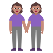 Émoji 👭🏽 Deux Femmes Se Tenant La Main : Peau Légèrement Mate sur Microsoft Windows 11 November 2021 Update.