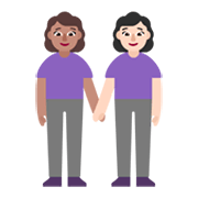 Émoji 👩🏽‍🤝‍👩🏻 Deux Femmes Se Tenant La Main : Peau Légèrement Mate Et Peau Claire sur Microsoft Windows 11 November 2021 Update.