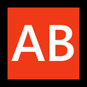 🆎 Emoji Großbuchstaben AB in rotem Quadrat Microsoft Windows 11.