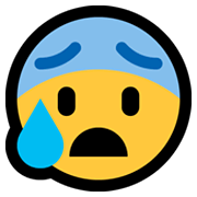 😰 Emoji besorgtes Gesicht mit Schweißtropfen Microsoft Windows 11.