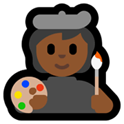 Emoji 🧑🏾‍🎨 Artista: Carnagione Abbastanza Scura su Microsoft Windows 11.