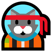 Emoji 🐱‍🚀 Astro gatto su Microsoft Windows 11.