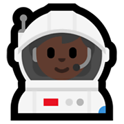 🧑🏿‍🚀 Emoji Astronaut(in): dunkle Hautfarbe Microsoft Windows 11.