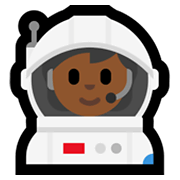 🧑🏾‍🚀 Emoji Astronauta: Pele Morena Escura na Microsoft Windows 11.