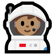 🧑🏽‍🚀 Emoji Astronauta: Pele Morena na Microsoft Windows 11.