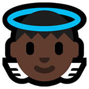 👼🏿 Emoji Putte: dunkle Hautfarbe Microsoft Windows 11.