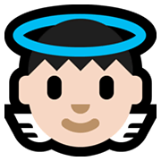 👼🏻 Emoji Bebé ángel: Tono De Piel Claro en Microsoft Windows 11.