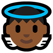 👼🏾 Emoji Bebé ángel: Tono De Piel Oscuro Medio en Microsoft Windows 11.