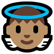 👼🏽 Emoji Bebé ángel: Tono De Piel Medio en Microsoft Windows 11.